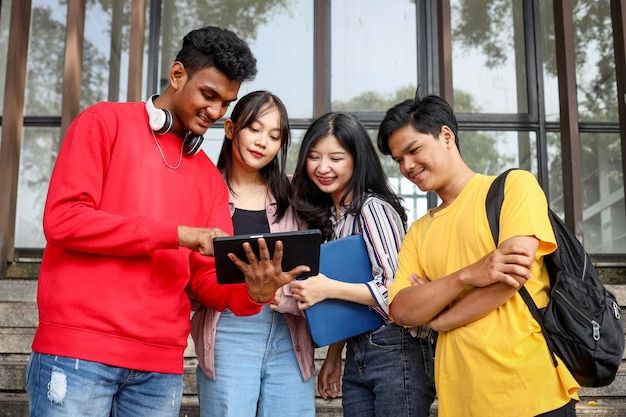 Group of students training together